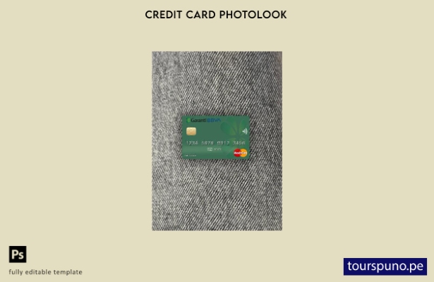 listo para imprimir Rumania Garanti BBVA mastercard photolook plantilla frontal